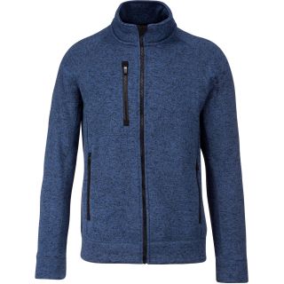 Veste homme chinée ouverture zippée K9106 - Navy Melange