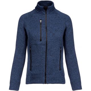 Veste femme chinée ouverture zippée K9107 - Navy Melange