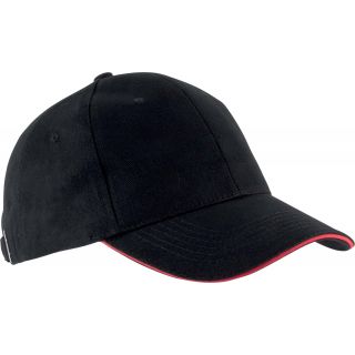 Casquette 6 panneaux Orlando KP011 - Black / Red