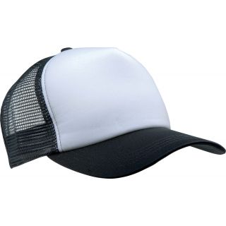 Casquette 5 panneaux Trucker KP111 - White / Black