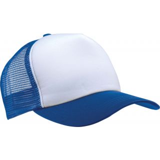 Casquette 5 panneaux Trucker KP111 - White / Royal Blue