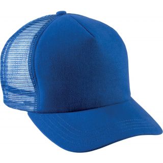 Casquette Trucker 5 panneaux KP137 - Royal Blue / Royal Blue de travers