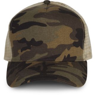 Casquette Trucker 5 panneaux KP137 - Brown Camouflage