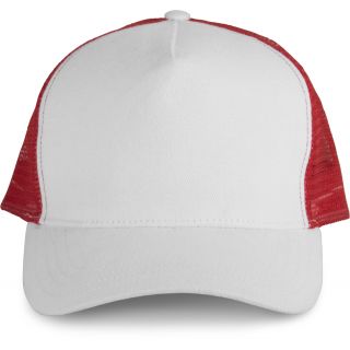 Casquette Trucker 5 panneaux KP137 - White / Red