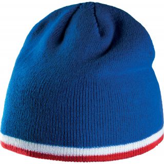 Bonnet avec bande bicolore contrastée KP515 - Royal Blue / White / Red