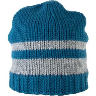 Bonnet tricot doublé polaire KP531 - Mykonos Blue / Light Grey