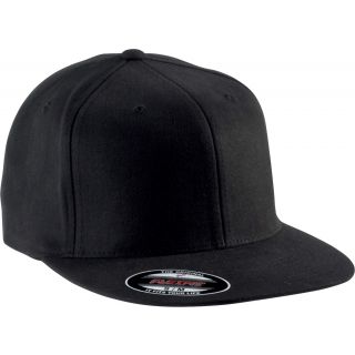 Casquette Flexit® coton brossé 6 panneaux visière plate KP903 - Black