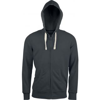 Sweat-shirt homme à capuche zippé Vintage KV2300 - Vintage Charcoal
