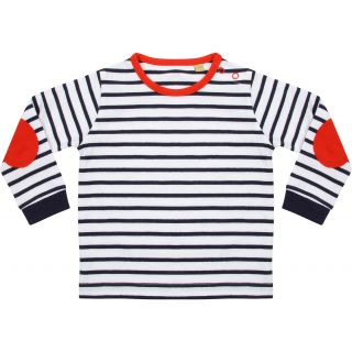 T-shirt bébé manches longues à rayures LW028 - Navy / White