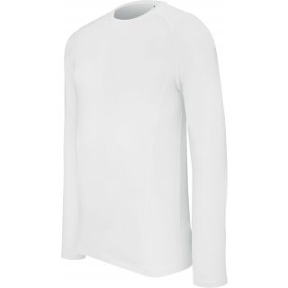 T-shirt sport double peau manches longues unisexe PA005 - White de travers
