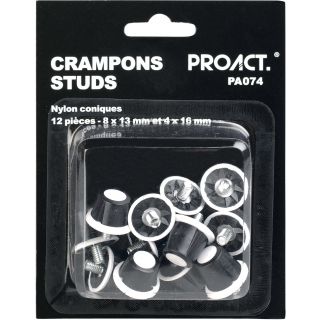 Boîte de 12 crampons nylon coniques PA074 - Black-8x13 mm + 4x16mm