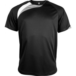 T-shirt sport enfant manches courtes PA437 - Black / White / Storm Grey