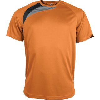 T-shirt sport enfant manches courtes PA437 - Orange / Black / Storm Grey
