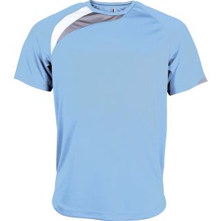 T-shirt sport enfant manches courtes PA437 - Sky Blue / White / Storm Grey