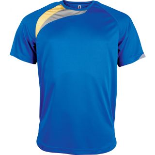 T-shirt sport enfant manches courtes PA437 - Sporty Royal Blue / Sporty Yellow / Storm Grey