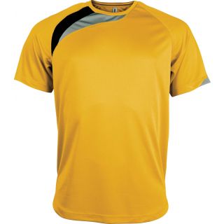 T-shirt sport enfant manches courtes PA437 - Sporty Yellow / Black / Storm Grey
