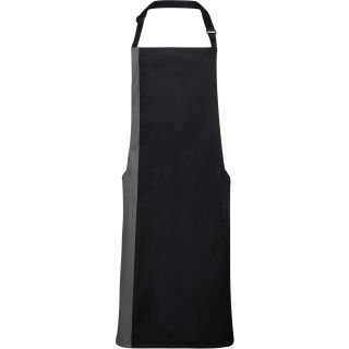 Tablier à bavette bicolore PR162 - Black / Dark Grey