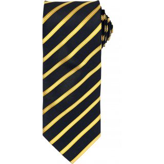 Cravate rayée Sport PR784 - Black / Gold