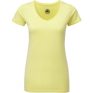 T-shirt femme col V RU166F - Yellow Marl