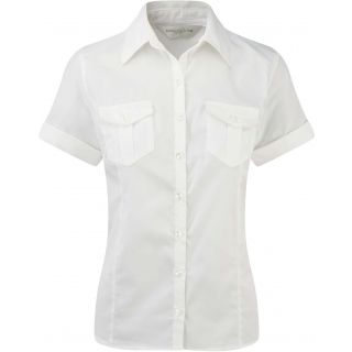Chemise manches courtes femme twill roll RU919F - White