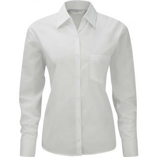 Chemise manches longues femme Popeline Polycoton RU934F - White