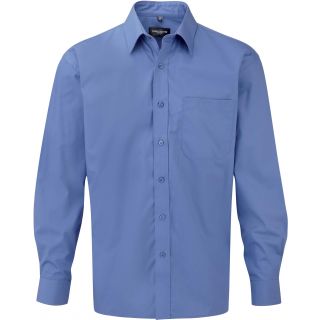 Chemise manches longues homme popeline pur coton RU936M - Aztec Blue