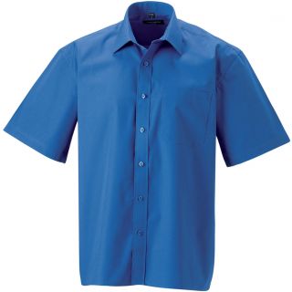 Chemise manches courtes homme popeline pur coton RU937M - Aztec Blue
