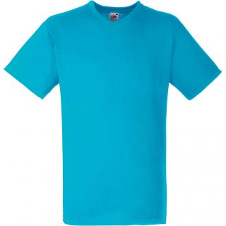 T-shirt homme col V Valueweight SC22V - Azur Blue