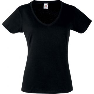 T-shirt femme col V Valueweight SC61398 - Black