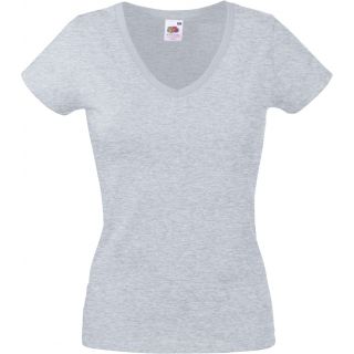 T-shirt femme col V Valueweight SC61398 - Heather Grey
