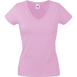 T-shirt femme col V Valueweight SC61398 - Light Pink