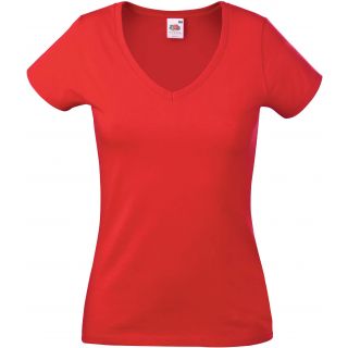 T-shirt femme col V Valueweight SC61398 - Red