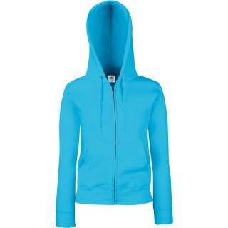 Sweat-shirt femme zippé capuche premium SC62118 - Azur Blue
