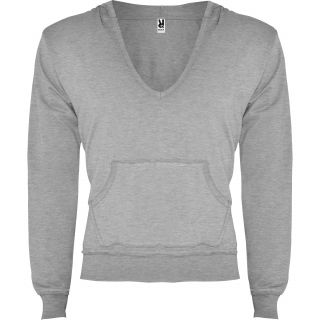 Sweat-shirt homme à capuche col V AMANDUS GRIS CHINÉ