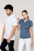 Polo homme, femme, enfant en vente avec de nombreux modèles et coloris disponibles chez Textile Direct Polo femme manches courtes "mélange" K208 - Red Heather en vente chez Textile Direct
