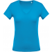T-shirt femme col V manches courtes K390 - Tropical Blue