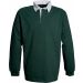 Polo homme rugby uni col blanc K217 - Bottle Green