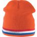 Bonnet avec bande bicolore contrastée KP515 - Orange / Red / White / Cobalt Blue