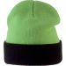 Bonnet enfant bicolore avec revers KP522 - Lime / Black