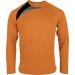 T-shirt unisexe manches longues sport PA408 - Orange / Black / Storm Grey