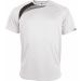 T-shirt unisexe manches courtes sport PA436 - White / Black / Storm Grey