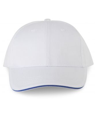 Casquette sandwich contrasté 6 panneaux Oeko-Tex White / Royal Blue