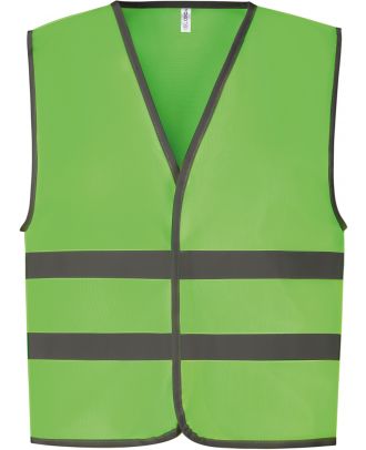 Gilet enfant avec bordures et bandes réfléchissantes YHVW102CH - Lime