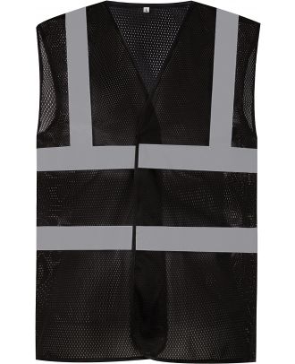 Gilet haute visibilité à maille ajourée recyclée Black