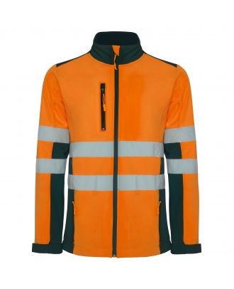 Veste soft-shell bi-couleur haute visibilité ANTARES marine / orange fluo