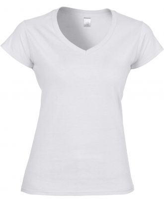 T-shirt femme col V Softstyle GI64V00L - White