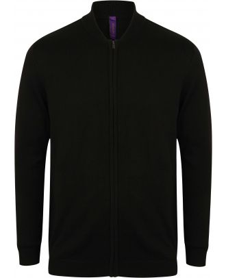 Cardigan Col Bomber H718 - Black