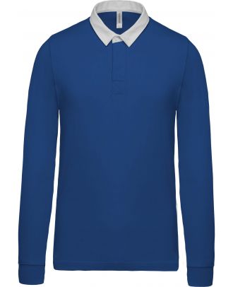 Polo rugby K213 - Light Royal Blue / White