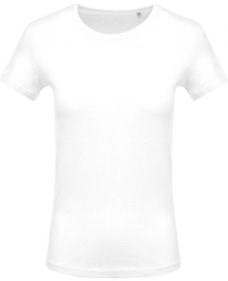 T-shirt femme col rond manches courtes K389 - White