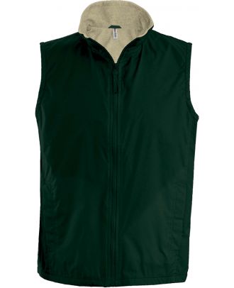 Bodywarmer doublé polaire Record K679 - Forest Green / Beige